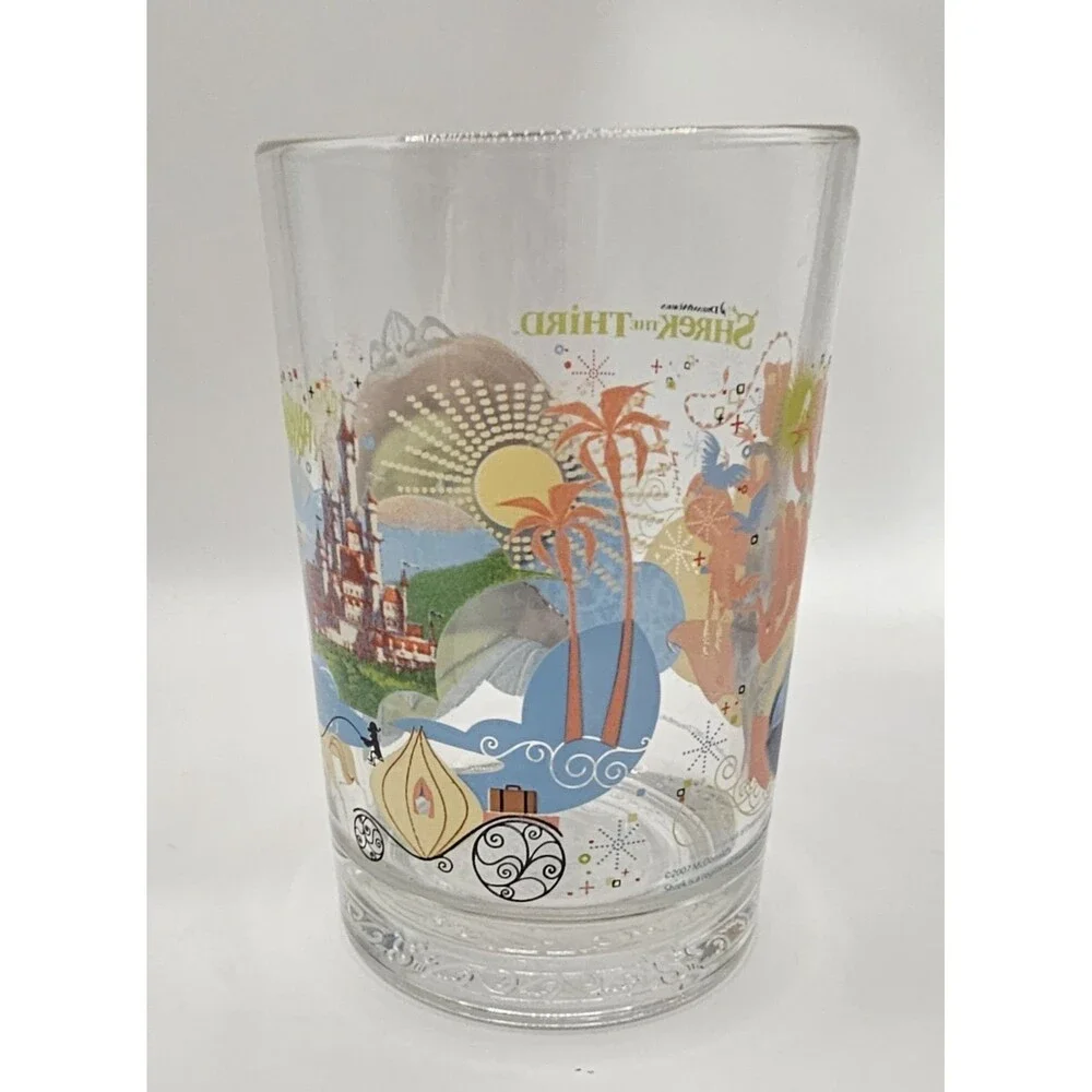 McDonald's Shrek the Third Movie Glass Cup Princess Fiona 2007 Dreamworks
